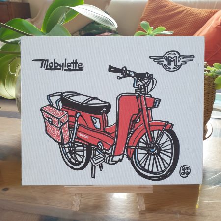 Toile "Mobylette Rouge"